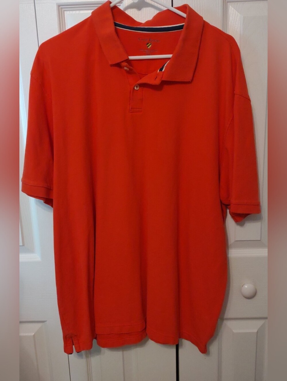 Club Room Mens Classic Fit Performance Stretch Short Sleeve Orange Polo Shirt 2X